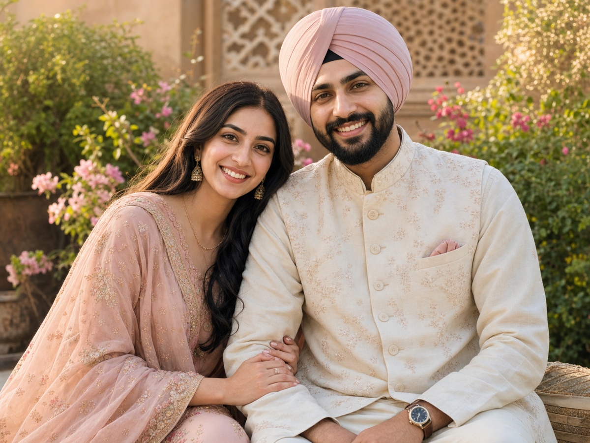 Fictional Punjabi Sikh couple in a demonstration success story